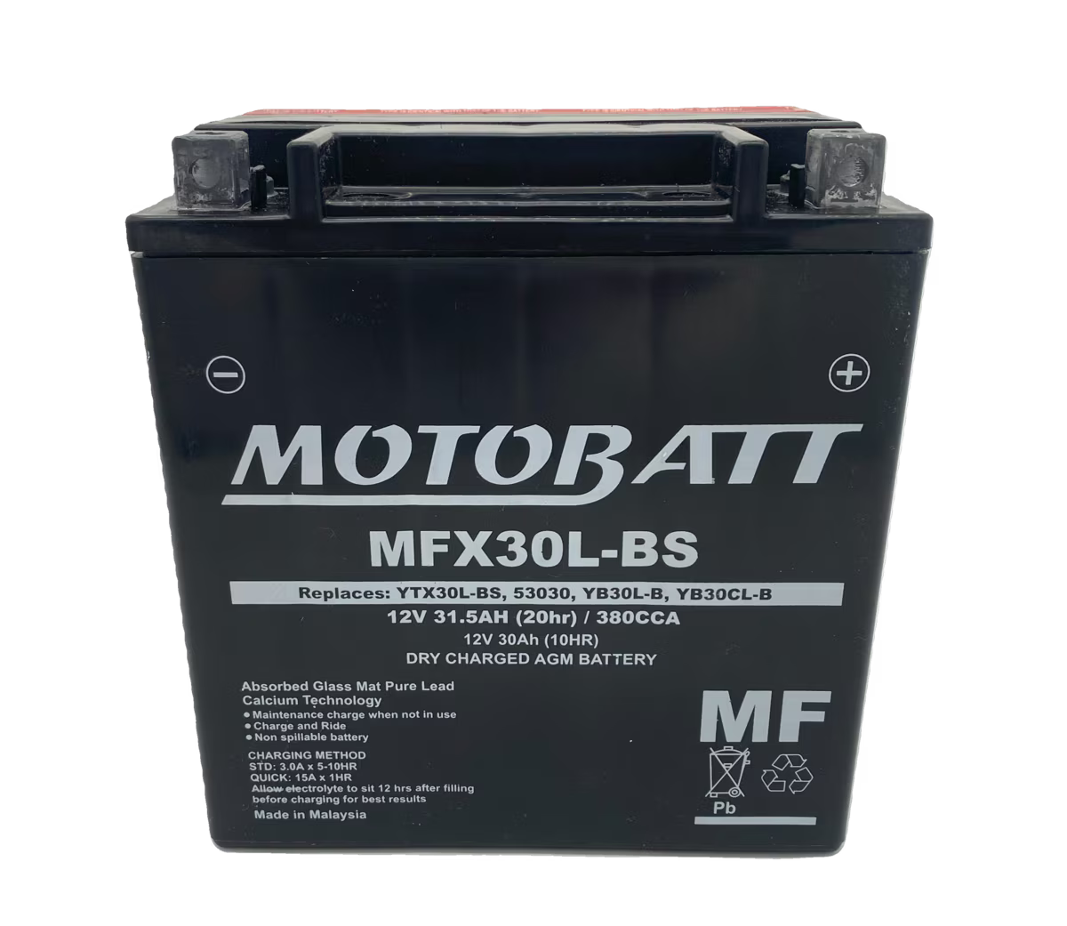 Motobatt - Classic Maintenance Free Battery (MFX30L-BS)