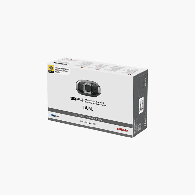 Sena - SF4 Motorcycle Bluetooth Communication System with Dual Speaker Sets