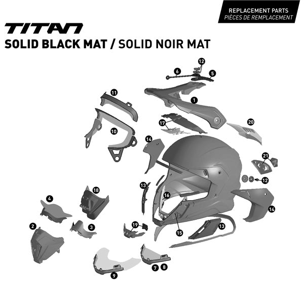 CKX-HELM TITAN ORI DL SOLID BK MAT 5XL CKX 507229