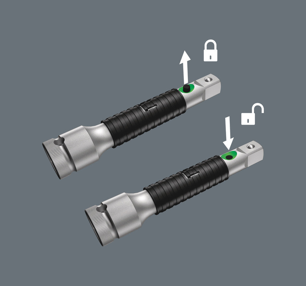 Wera Tools - 8796 LC Zyklop "flexible-lock" extension with free-turning sleeve, long, 1/2"