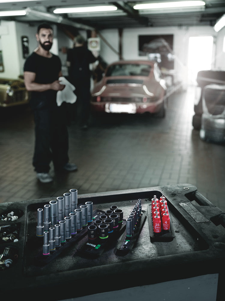 Wera Tools - Magnetic socket rail C Deep 1 socket set, 1/2" drive