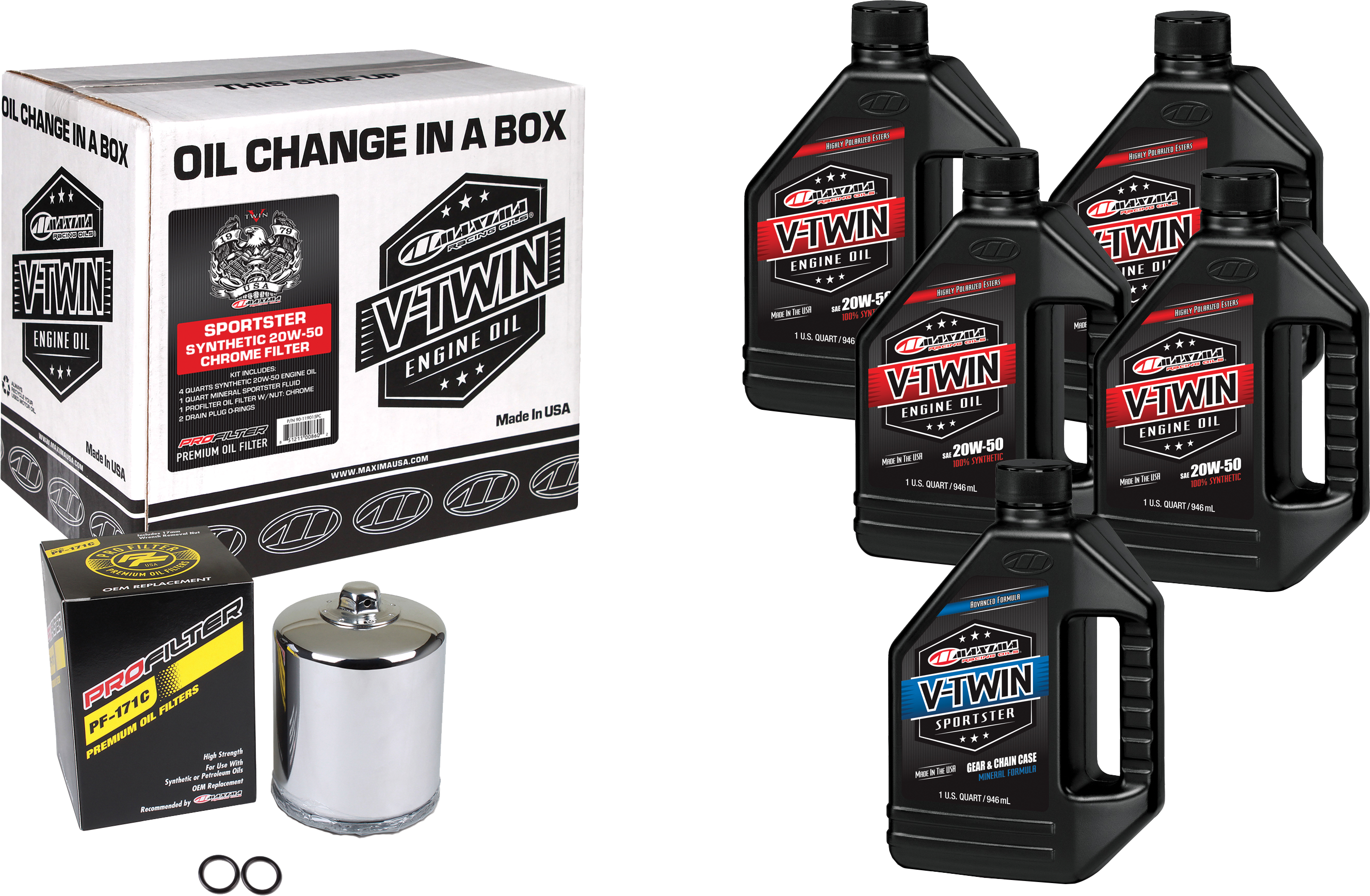 Maxima - V-Twin Kit Synthetic Chrome Filter Xl
