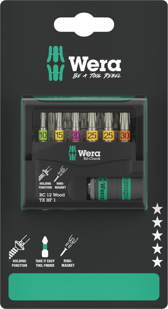 Wera Tools - Bit-Check 12 Wood TX HF 1 SB
