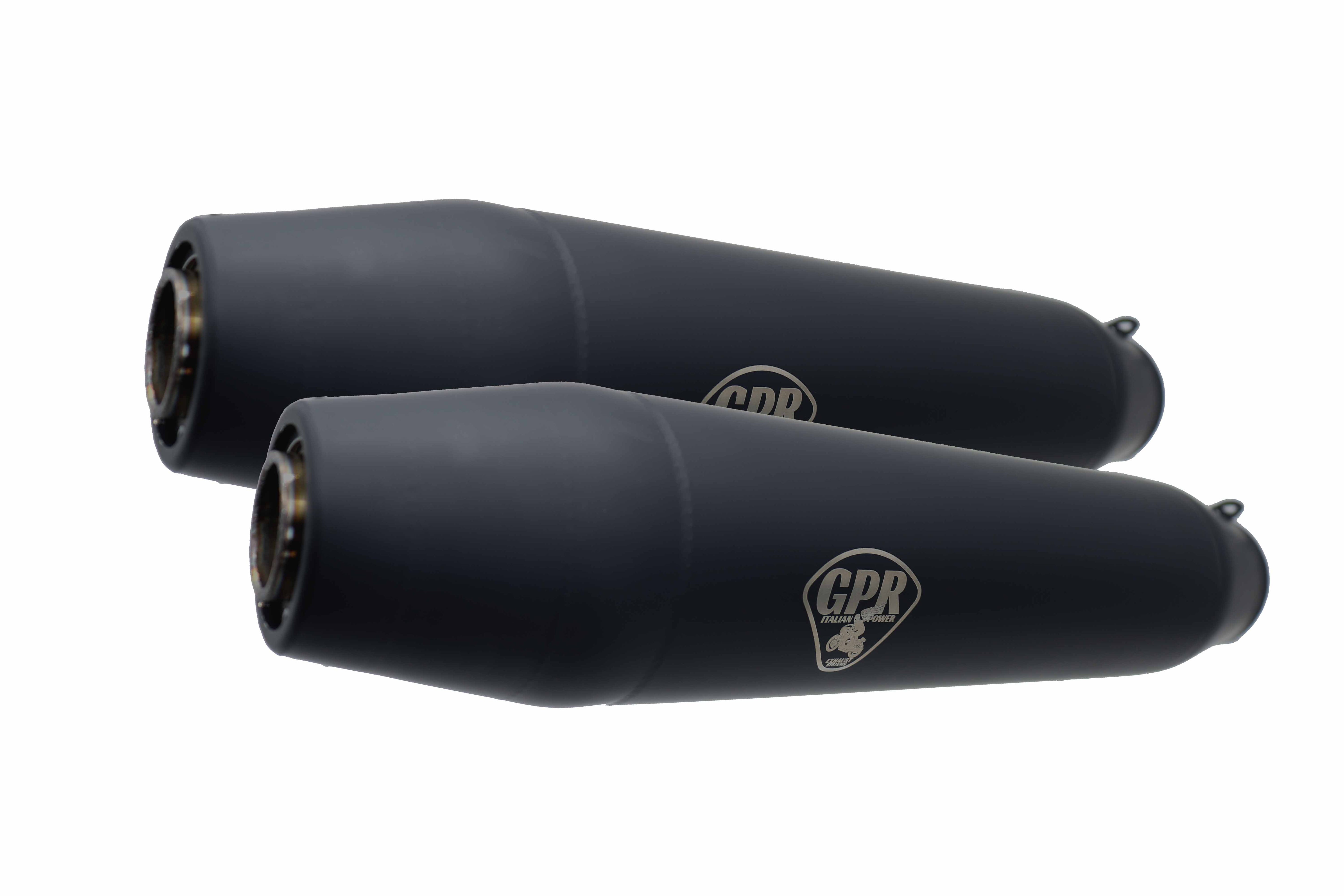 GPR-Exhaust---Deeptone-Black-Cafè-Racer-Silencers-without-link-pipe-for-R-65-from-1981-to-1985-Dual-Universal-Homologated-Silencer-Kit-Without-Link-Pipes