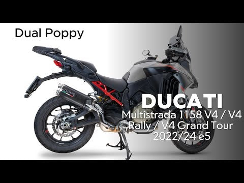 GPR-Exhaust---Dual-Poppy-Slip-on-for-Multistrada-V4-Grand-TOUR-from-2024-to-2025-dB-Killer-Link-Pipe