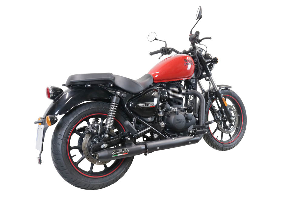 GPR-Exhaust---Deeptone-Nero-Slip-on-for-Meteor-350-from-2021-to-2023-dB-Killer-Link-Pipe-Catalyst