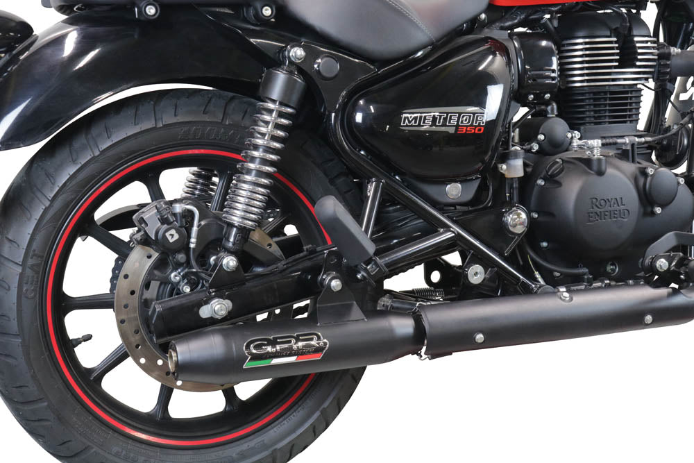 GPR-Exhaust---Deeptone-Nero-Slip-on-for-Meteor-350-from-2021-to-2023-dB-Killer-Link-Pipe-Catalyst