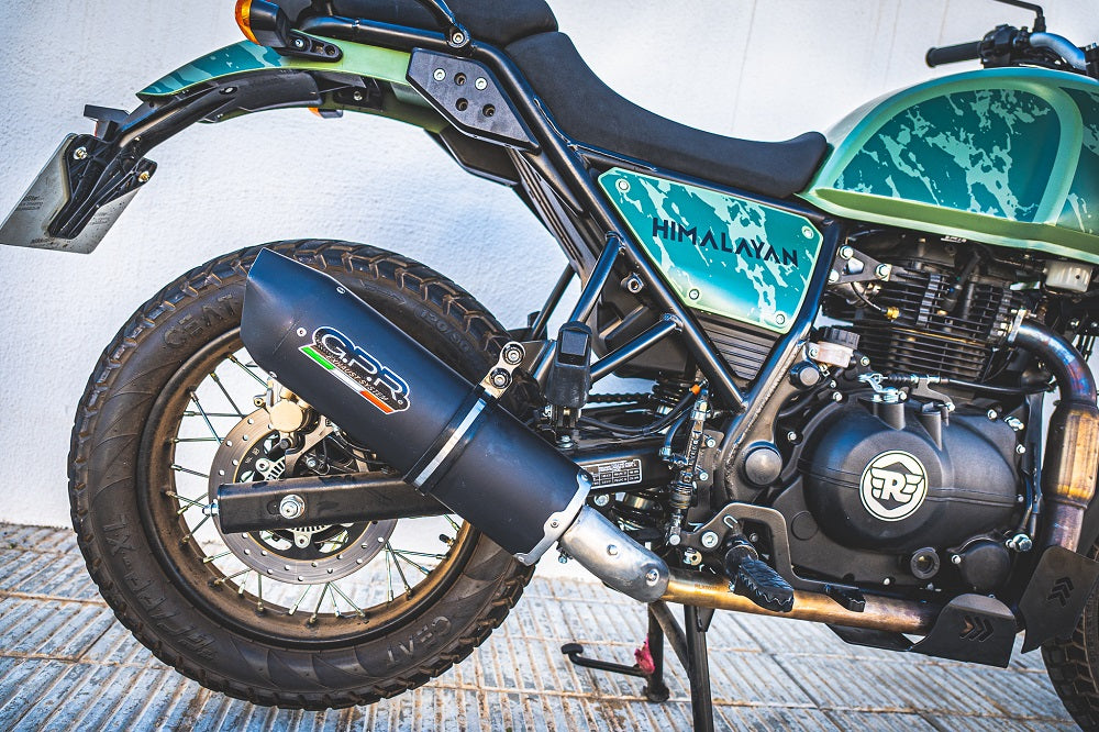 GPR-Exhaust---Furore-Evo4-Nero-Slip-on-for-Himalayan-410-DIAM-42.5-from-2017-to-2020-dB-Killer-Link-Pipe-Catalyst