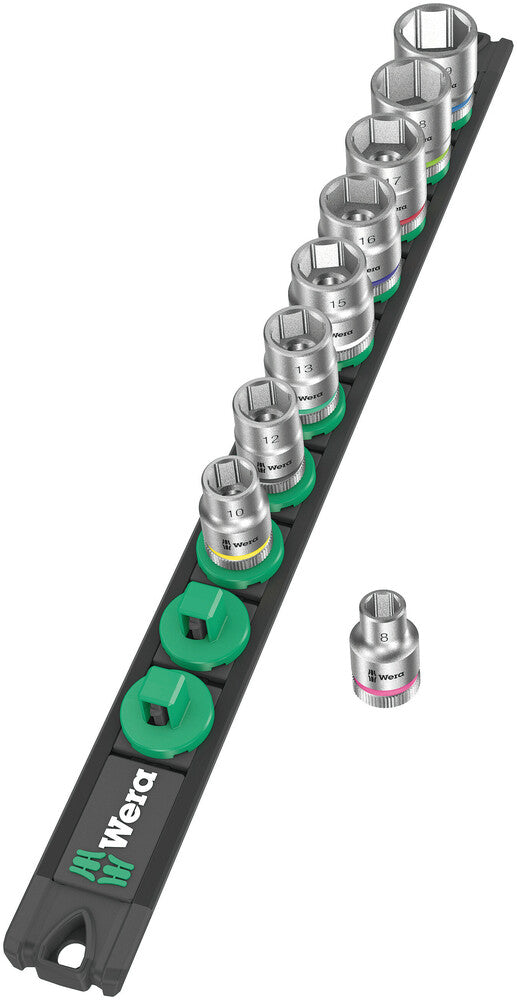 Wera Tools - Magnetic socket rail B 4 Zyklop socket set, 3/8" drive