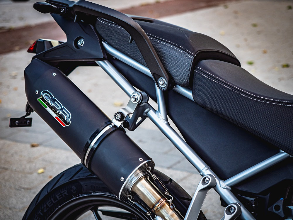GPR-Exhaust---Furore-Evo4-Nero-Slip-on-for-Tiger-850-from-2020-to-2024-dB-Killer-Link-Pipe