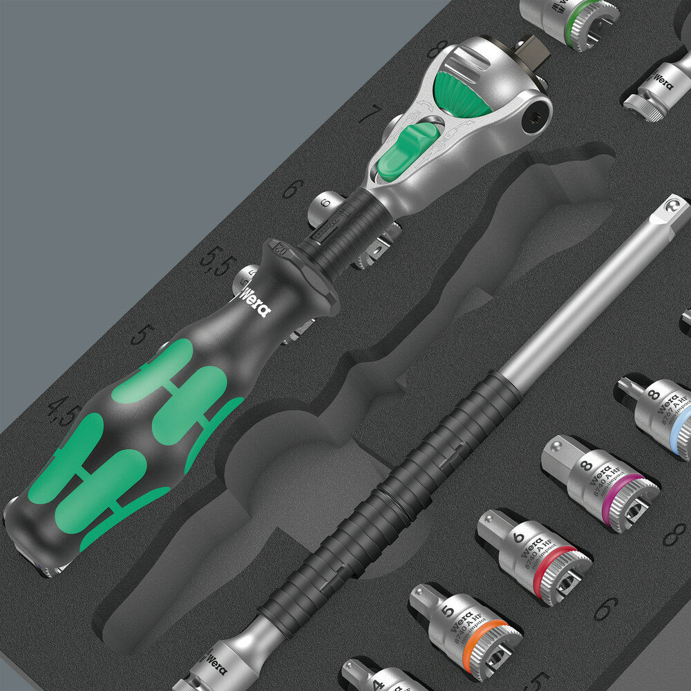 Wera Tools - 9720 Foam insert 8000 A Zyklop 1/4" ratchet set 1