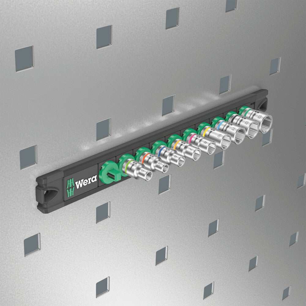 Wera Tools - Magnetic socket rail A 4 Zyklop socket set, 1/4" drive