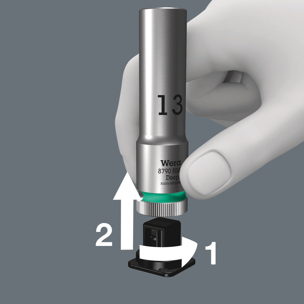 Wera Tools - Belt C Deep 1 socket set, 1/2" drive