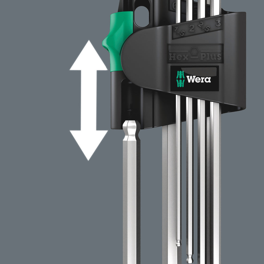 Wera Tools - 950/7 Hex-Plus Magnet 1 Magnetic L-key set, metric, chrome-plated