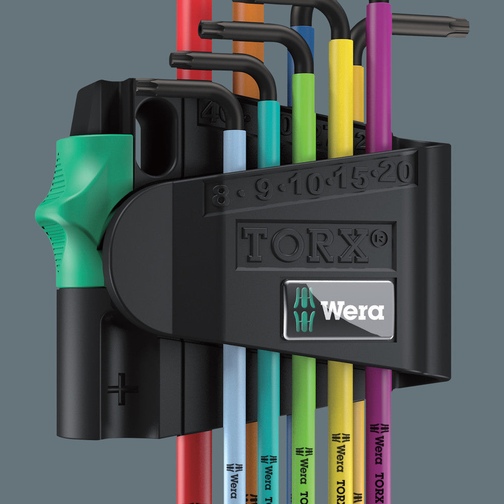 Wera Tools - 967/9 TX BO Multicolour 1 SB L-key set for tamper-proof TORX® screws, BlackLaser