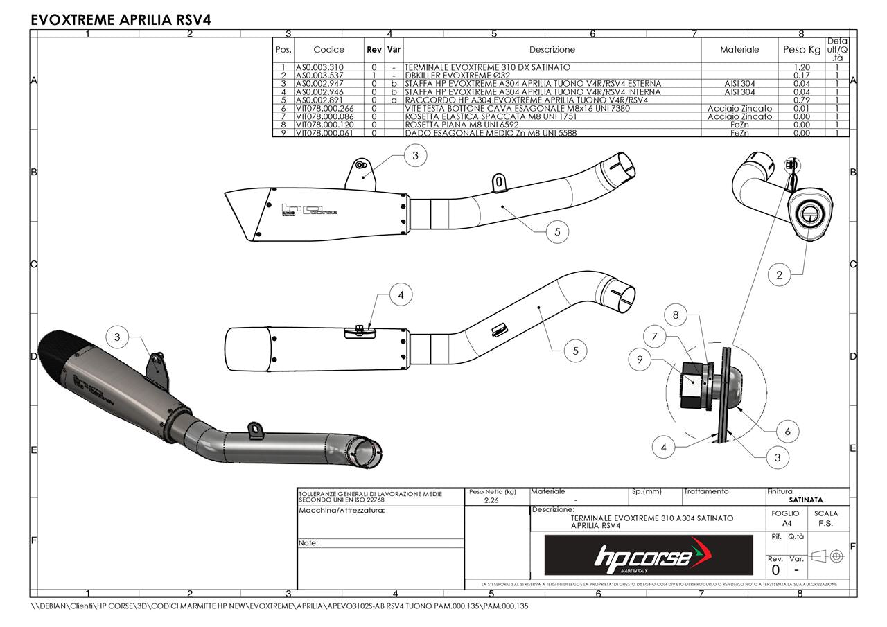 HPCorse - EvoXtreme 310mm Exhaust for Aprilia RSV4 '09-'14