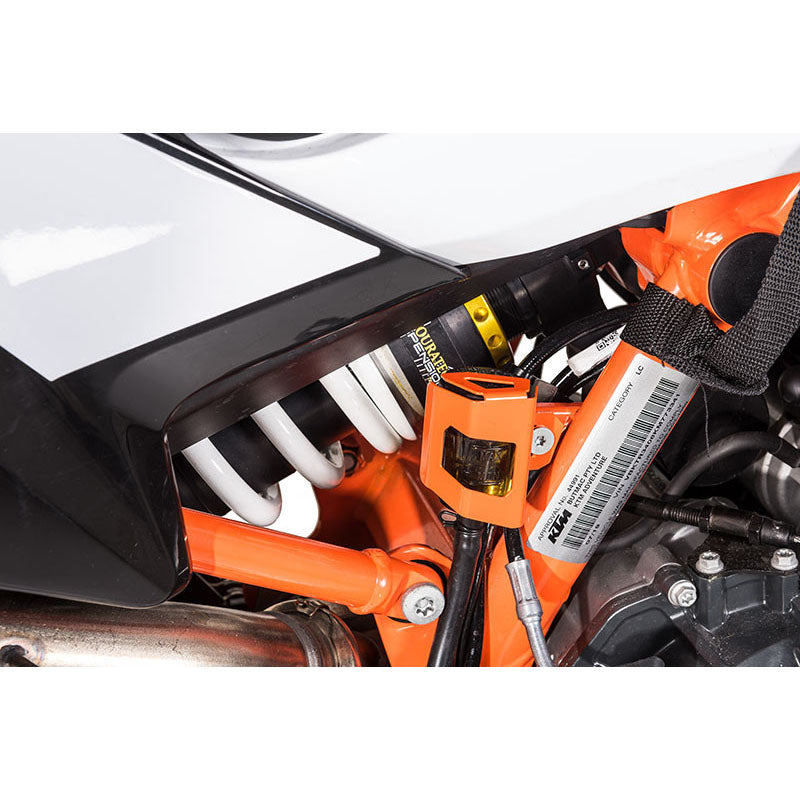 Touratech - Rear Brake Fluid Reservoir Guard Orange - KTM Adventure 790 /R, 890 /R, 1290 from 2021, Husqvarna Norden 901