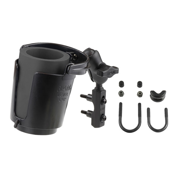 Ram Tough-Claw Mount W/Self-Leveling Cup Holder - RAM-B-132-400