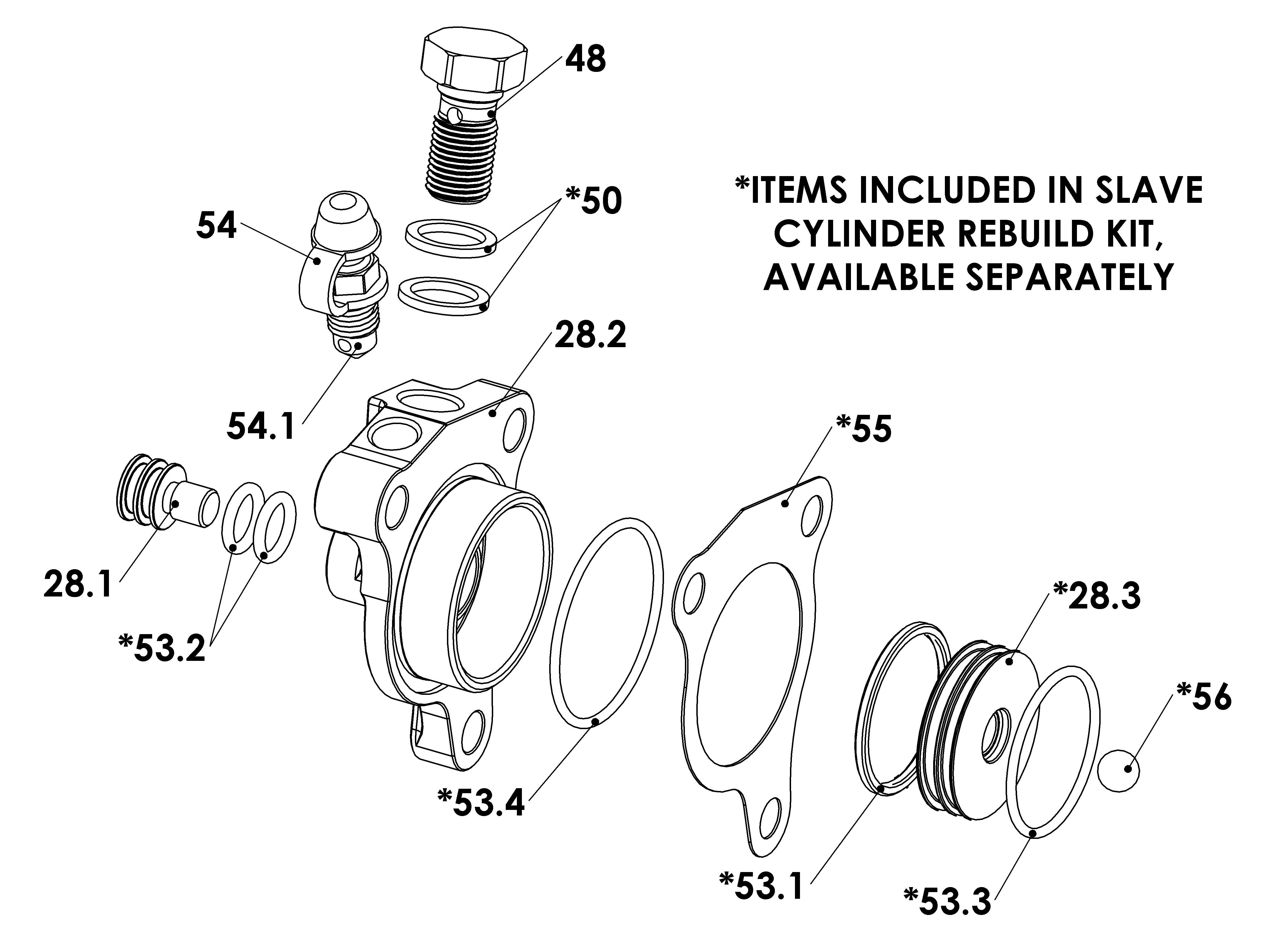 Rekluse - Adjustable Clutch Slave Cylinder - (Husqvarna/KTM) Housing 180-120, Piston 180-308, Brake Fluid, Bleed Screw