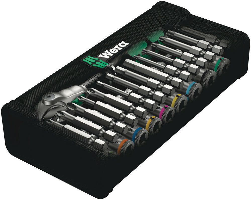 Wera Tools - 8100 Sa 6 Zyklop Speed Ratchet Set 1/4 28 Pcs Ratchet Set 1/4" Drive Metric - 05004016001