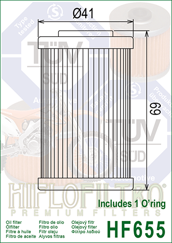 HiFlo - HF655 Oil Filter - KTM 770.38.005.044