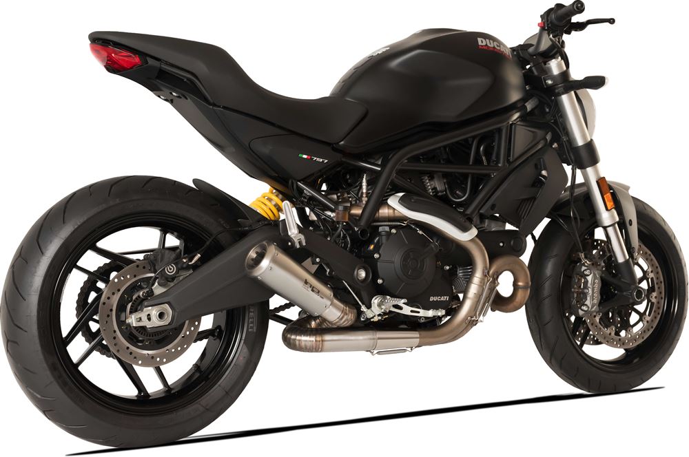 HPCorse - GP-07 Muffler for Ducati Monster 797 Muffler for Ducati Monster 797 (Curved Link Arm)