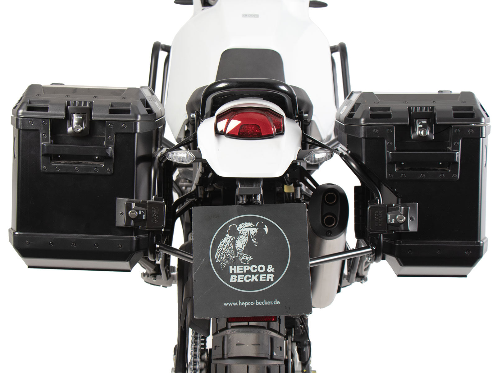 Hepco & Becker - Side Carrier Cutout Black, Includes Black Sideboxes for Ducati Desert X (2022-)