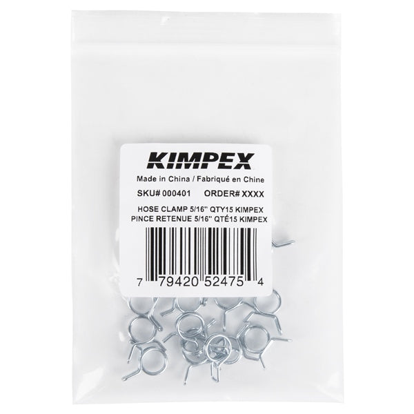 Kimpex-FUEL LINE HOSE CLAMP 5/16 QTY15 KIMPEX 000401 