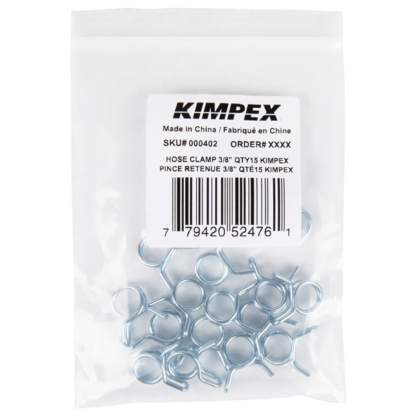 Kimpex-FUEL LINE HOSE CLAMP 3/8 QTY15 KIMPEX 000402 