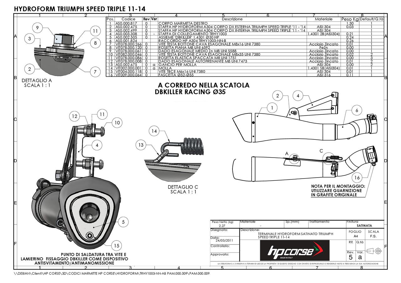 HPCorse - Hydroform Exhaust for Triumph Speed Triple '11-'15