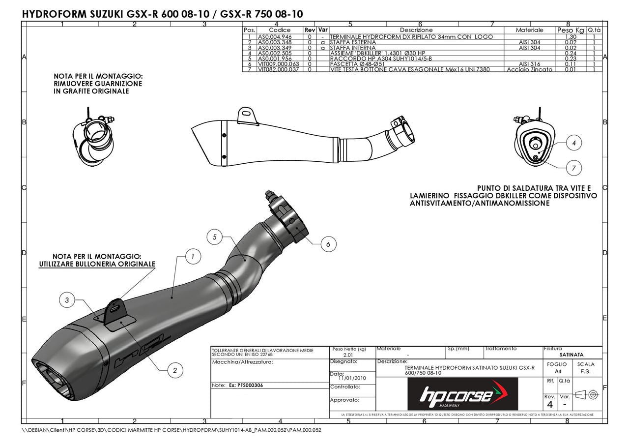 HPCorse - Hydroform Exhaust for Suzuki GSX-R 600/750 '08-'10