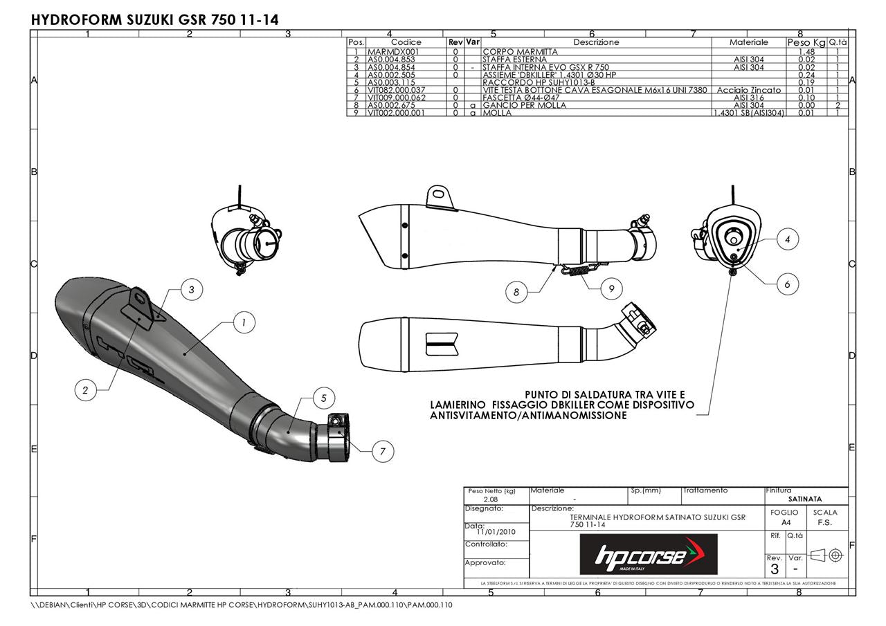 HPCorse - Hydroform Exhaust for Suzuki GSR 750 '11-'16