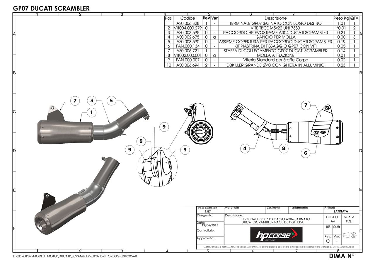 HPCorse - GP07 Exhaust for Ducati Scrambler 803 '15-'20