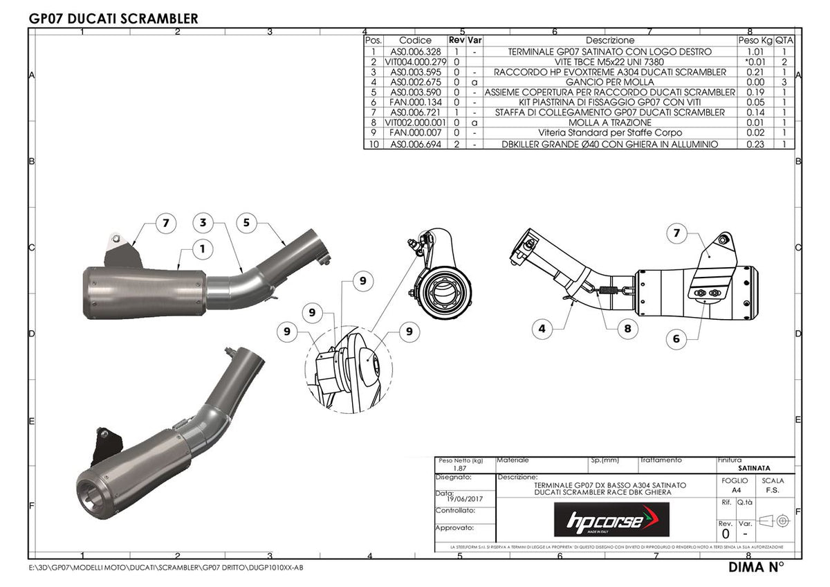 HPCorse - GP-07 Exhaust for Ducati Scrambler 803 '15-'20
