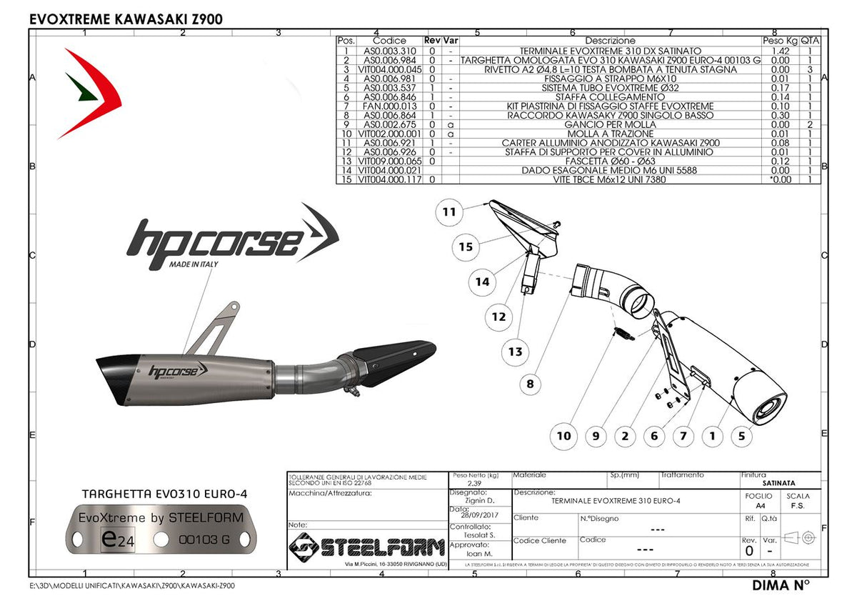 HPCorse - EvoXtreme 310mm Exhaust for Kawasaki Z 900 <2020