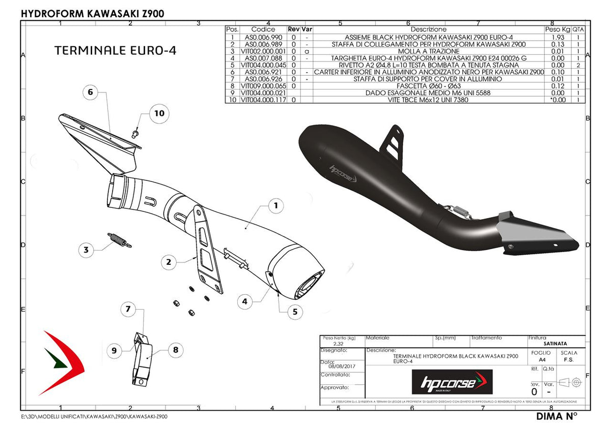 HPCorse - Hydroform Exhaust for Kawasaki Z 900 <2020