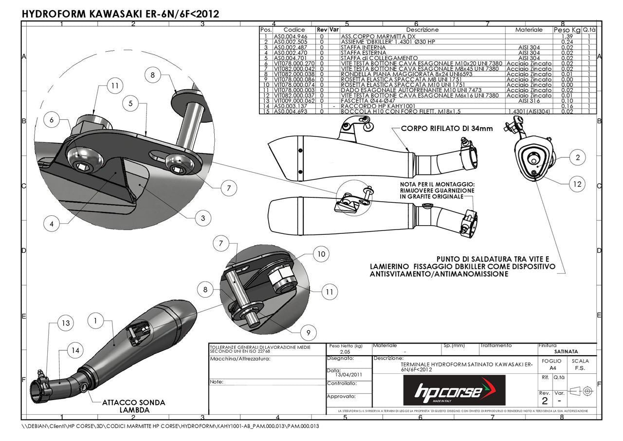 HPCorse - Hydroform Exhaust for Kawasaki ER - 6N/6F 05-'11