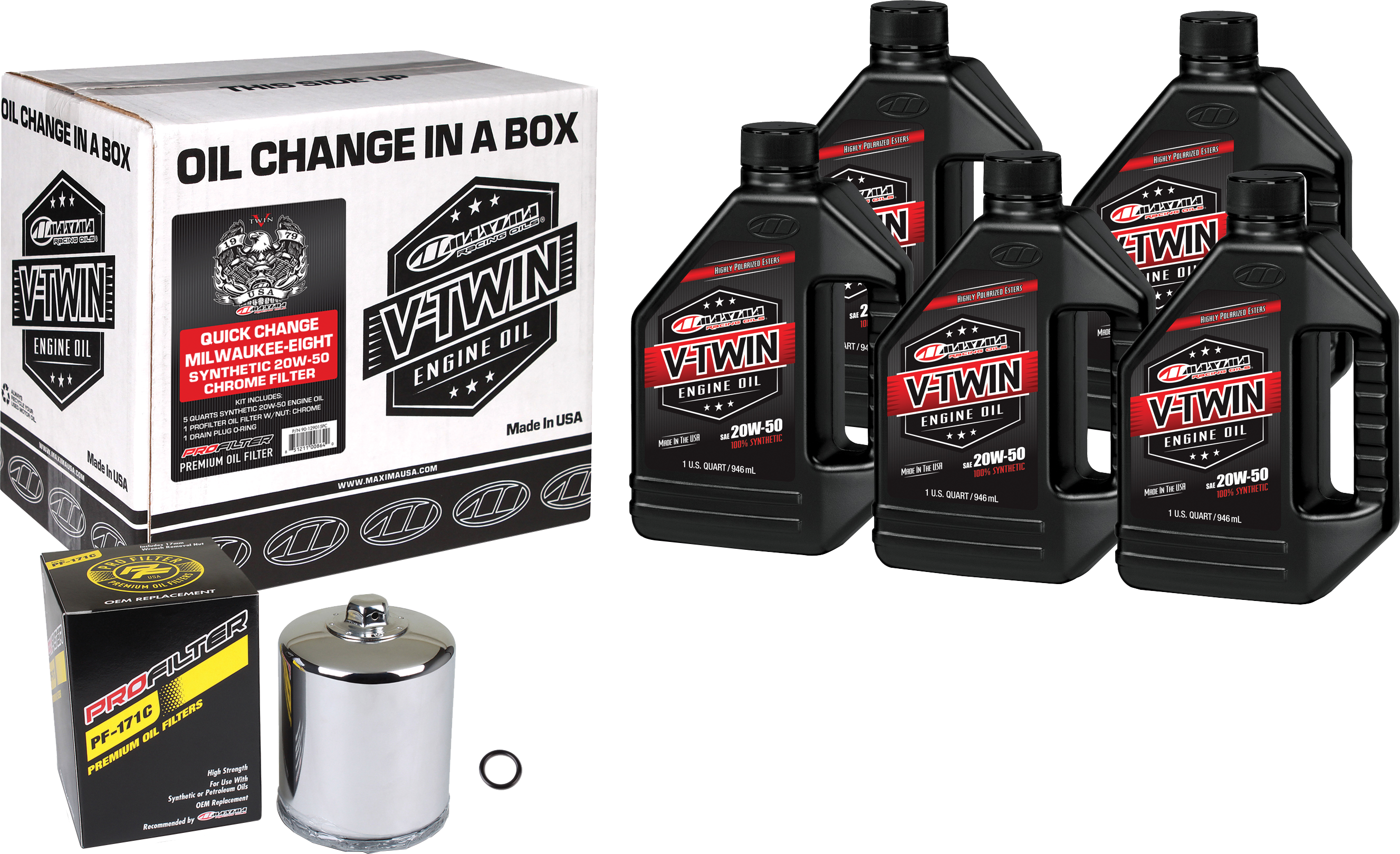 Maxima - V-Twin Quick Change Oil Filter Kit (90-129015PC)