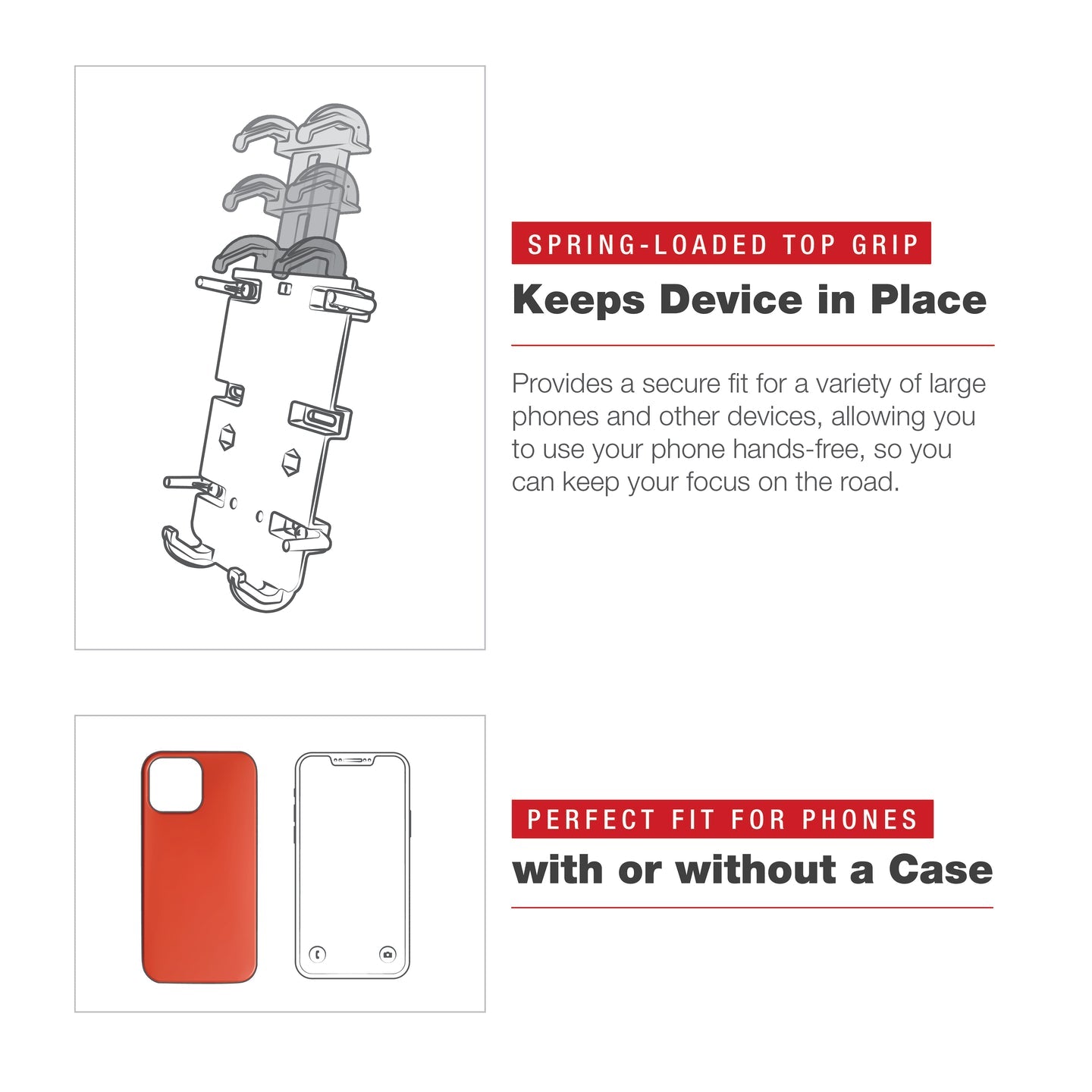 RamMount - RAM® Quick-Grip™ XL Phone Mount with Low-Profile Tough-Claw™