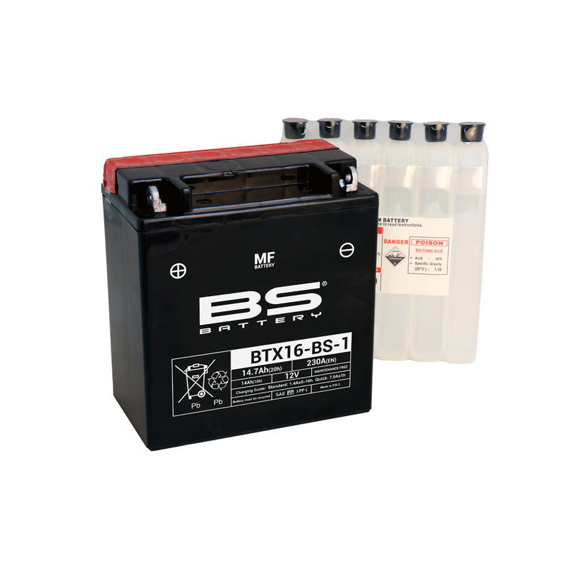 BS Battery - BS MF - BTX16-BS-1 (YTX16-BS-1)