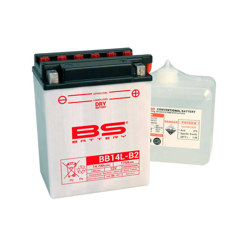 BS Battery - BS DRY - BB14L-B2 (With Acid Pack) (YB14L-B2)