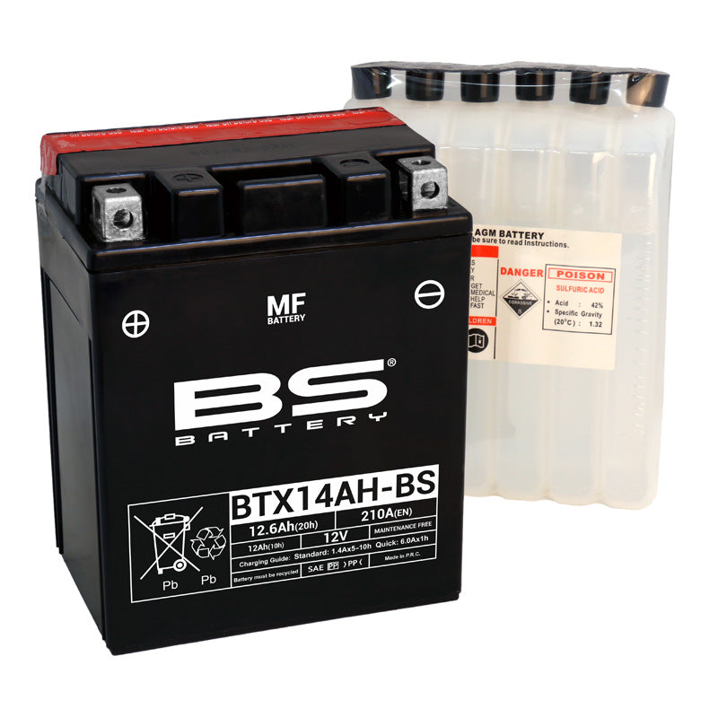 BS Battery - BS MF - BTX14AH-BS (YTX14AH-BS)