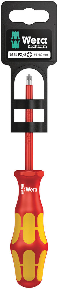 Wera Tools - 165 i PZ/S SB VDE Insulated screwdriver for PlusMinus screws (Pozidriv/slotted)