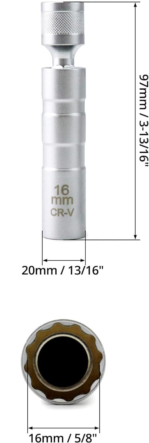 Magnetic Swivel Spark Plug Socket (14mm and 16mm)