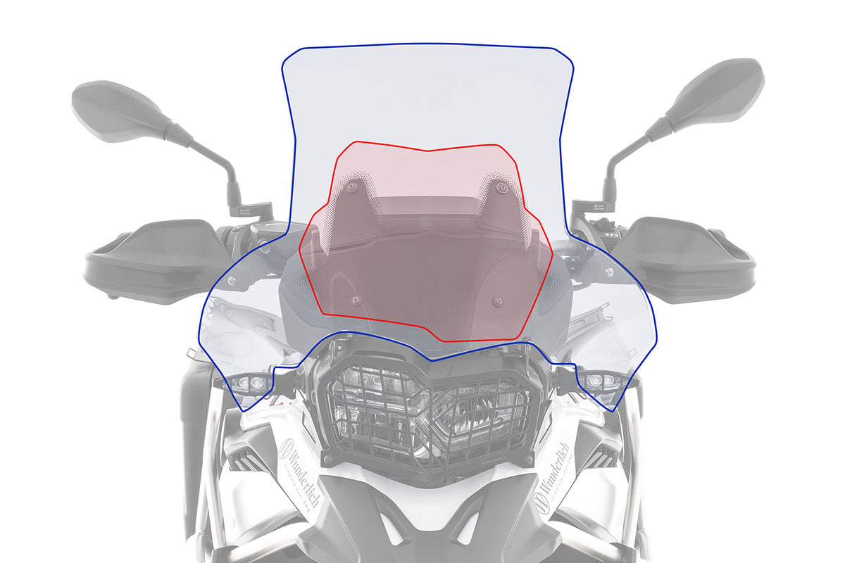 Wunderlich windshield »EXTREME« extremely long bracket, transparent