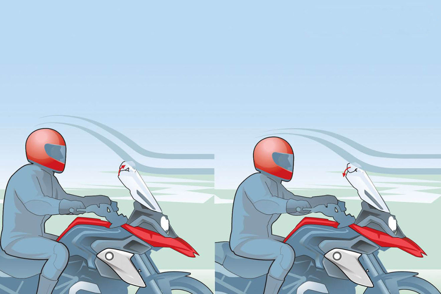 The transparent Wunderlich windshield extension for motorcycle and motorcycles, windshield extension protects against wind, airstream