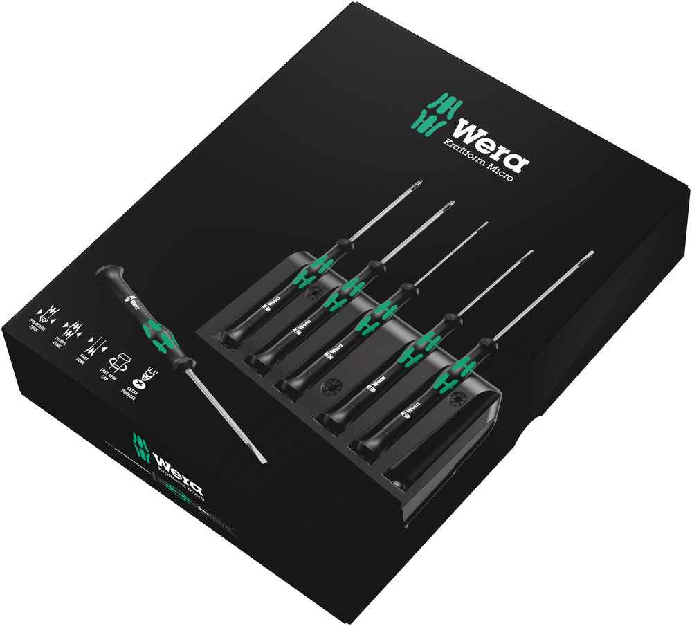 Wera Tools - 2035/6 A Screwdriver set and rack for electronic applications