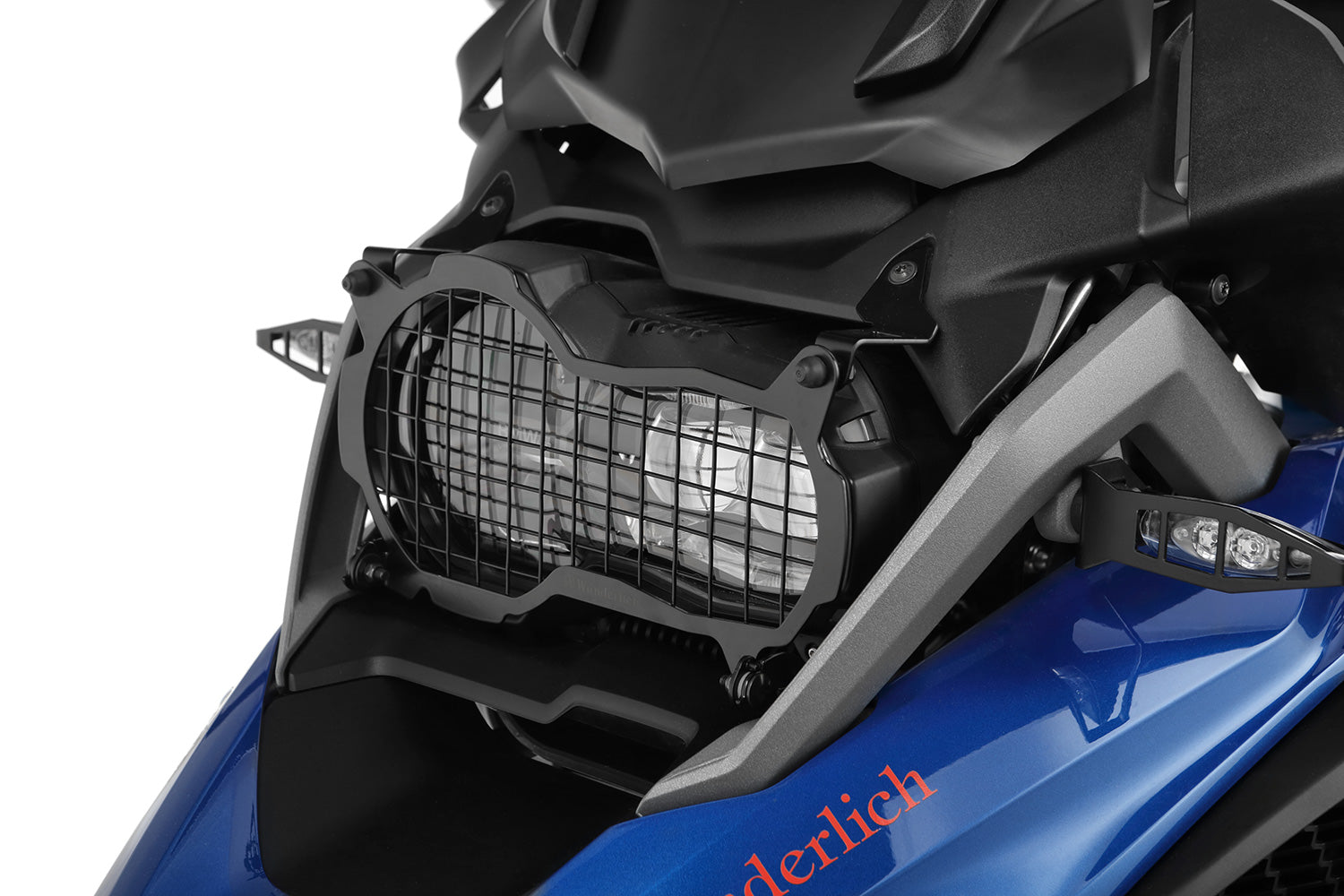 Foldable head light grille from Wunderlich provides effective protection for your bmwBMW R 1200/1250 GS LC 2017. headlight protection.