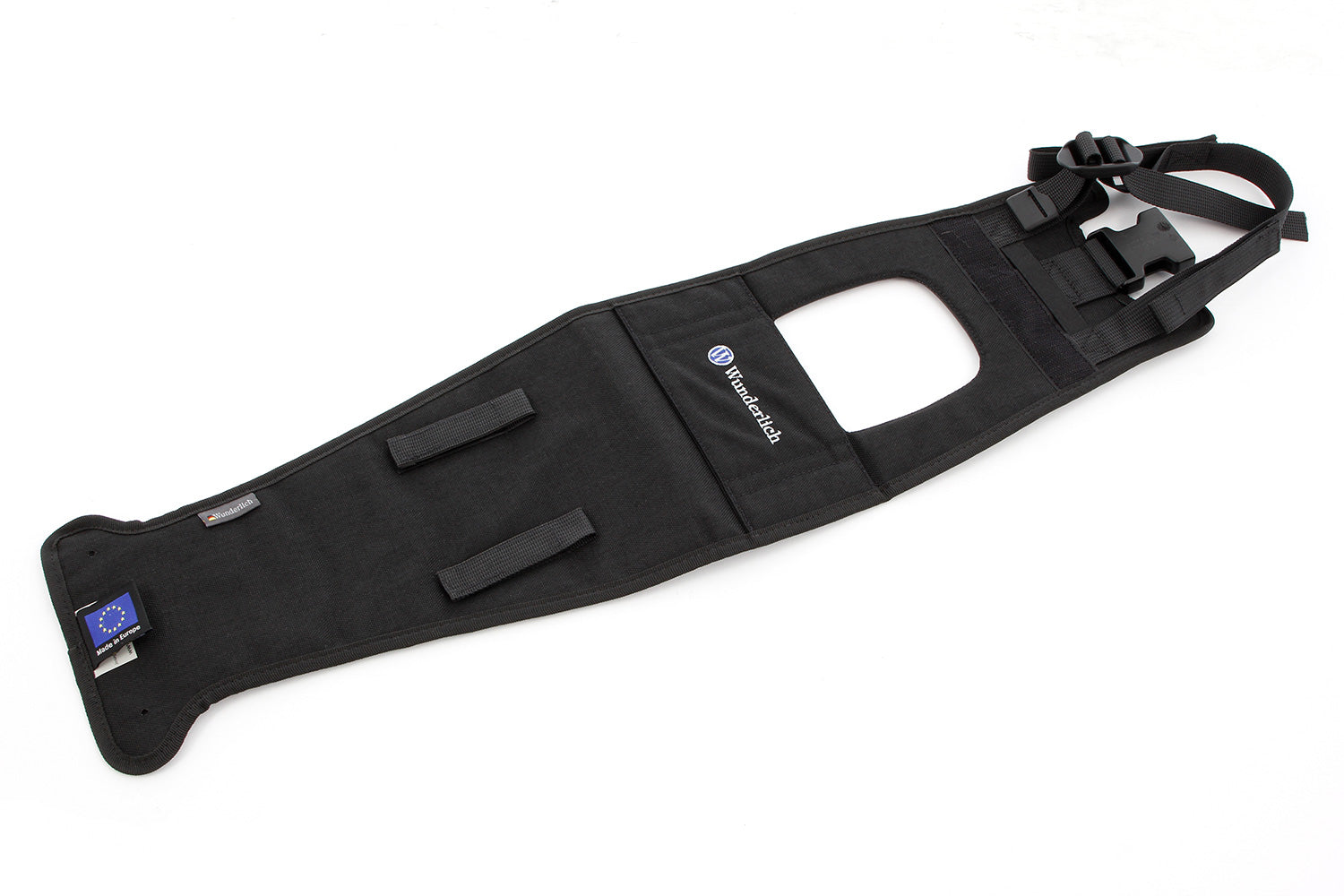 The mounting system is attached to the vehicle with minimal hand pressure and the tank bag can be quickly fastened to it. 