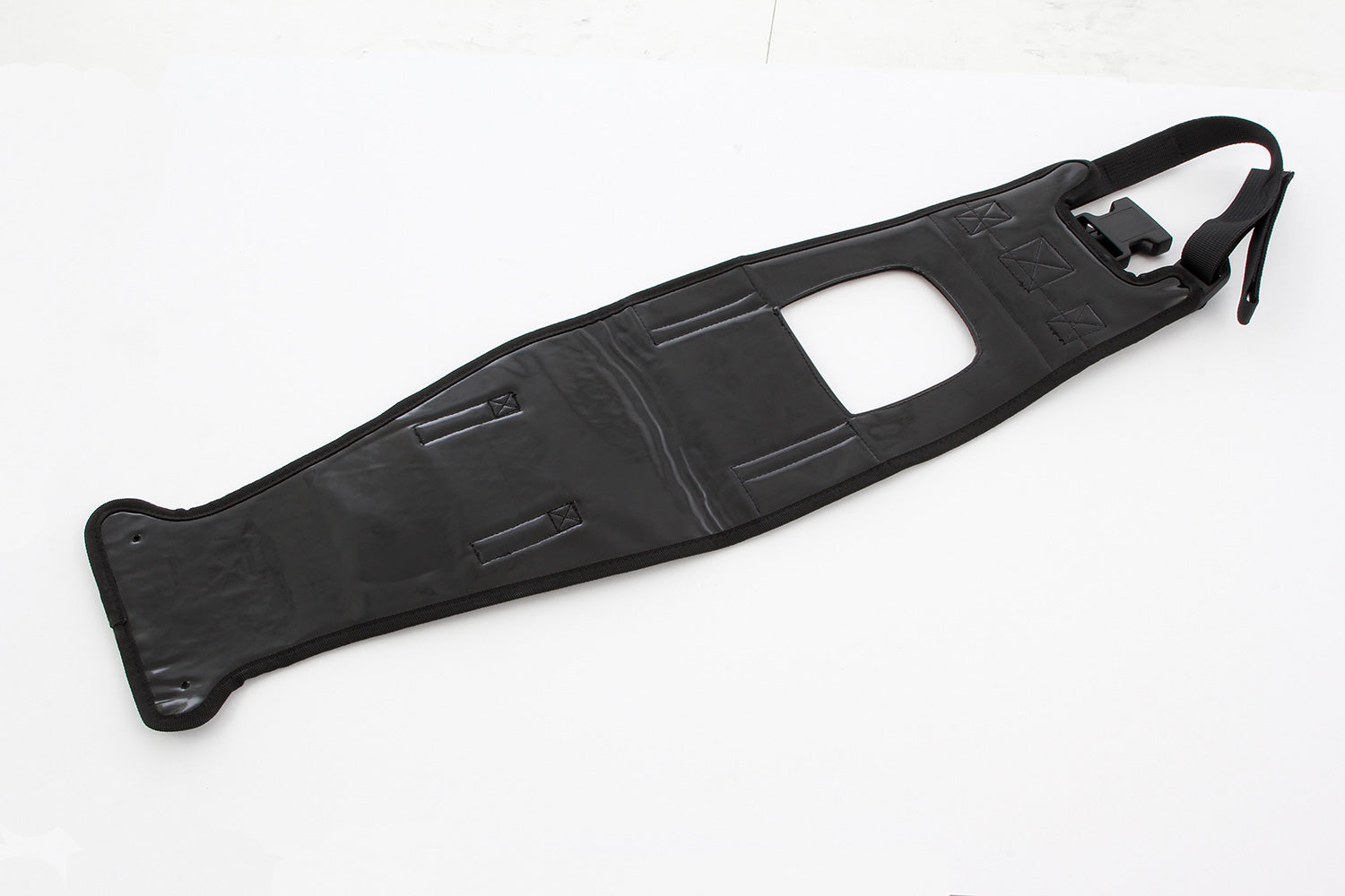 The mounting system is attached to the vehicle with minimal hand pressure and the tank bag can be quickly fastened to it. 